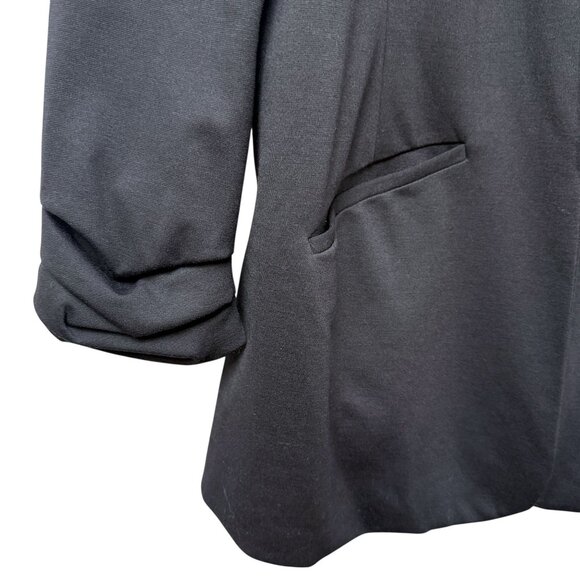 Nine West Womens Blazer Size Medium Black Stretch Ponte Knit Career Jacket - Picture 7 of 9